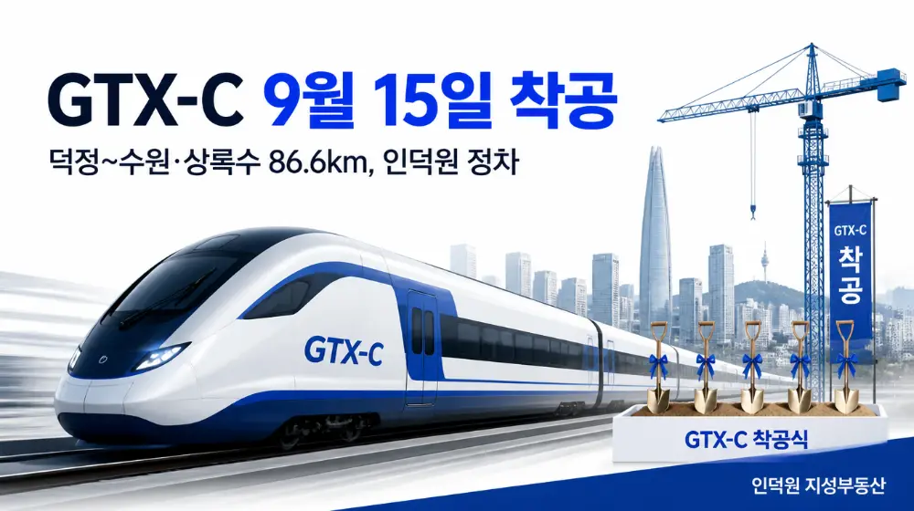 GTX-C 9월 15일 착공 — 덕정~수원·상록수 86.6km, 인덕원 정차