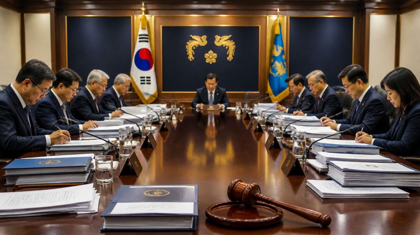 국무회의 의결 서류와 의사봉