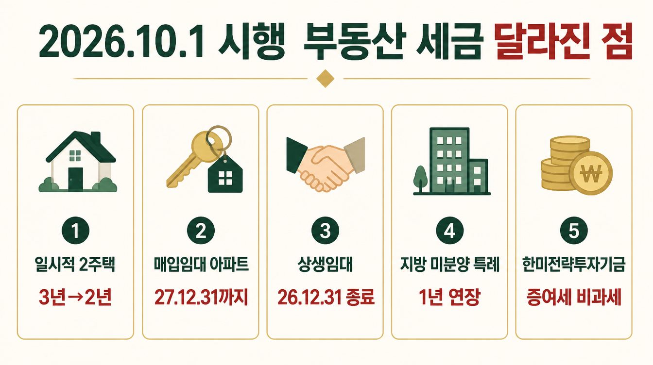 2026.10.1 시행 부동산 세금 달라진 점