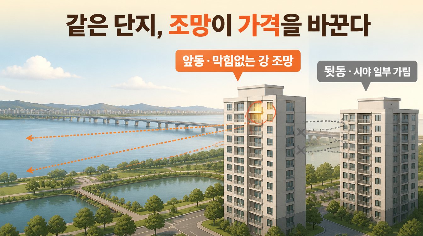 앞동과 뒷동의 조망 차이 (이해를 돕기 위한 그림)